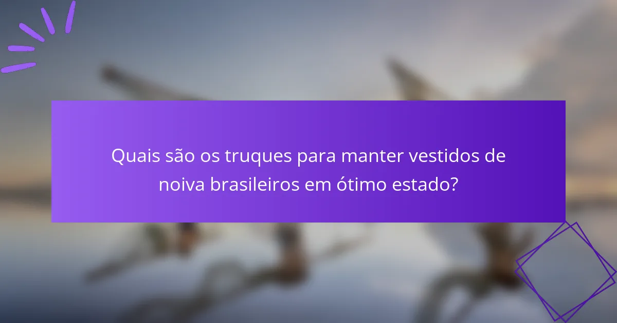 Quais são os truques para manter vestidos de noiva brasileiros em ótimo estado?